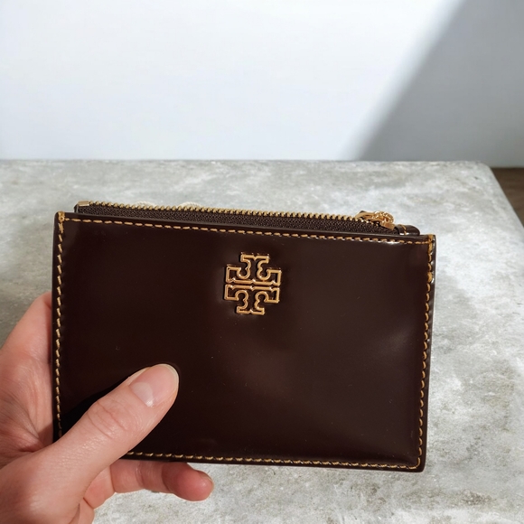 Tory Burch Brown Leather Card Holder - Picture 3 of 11
